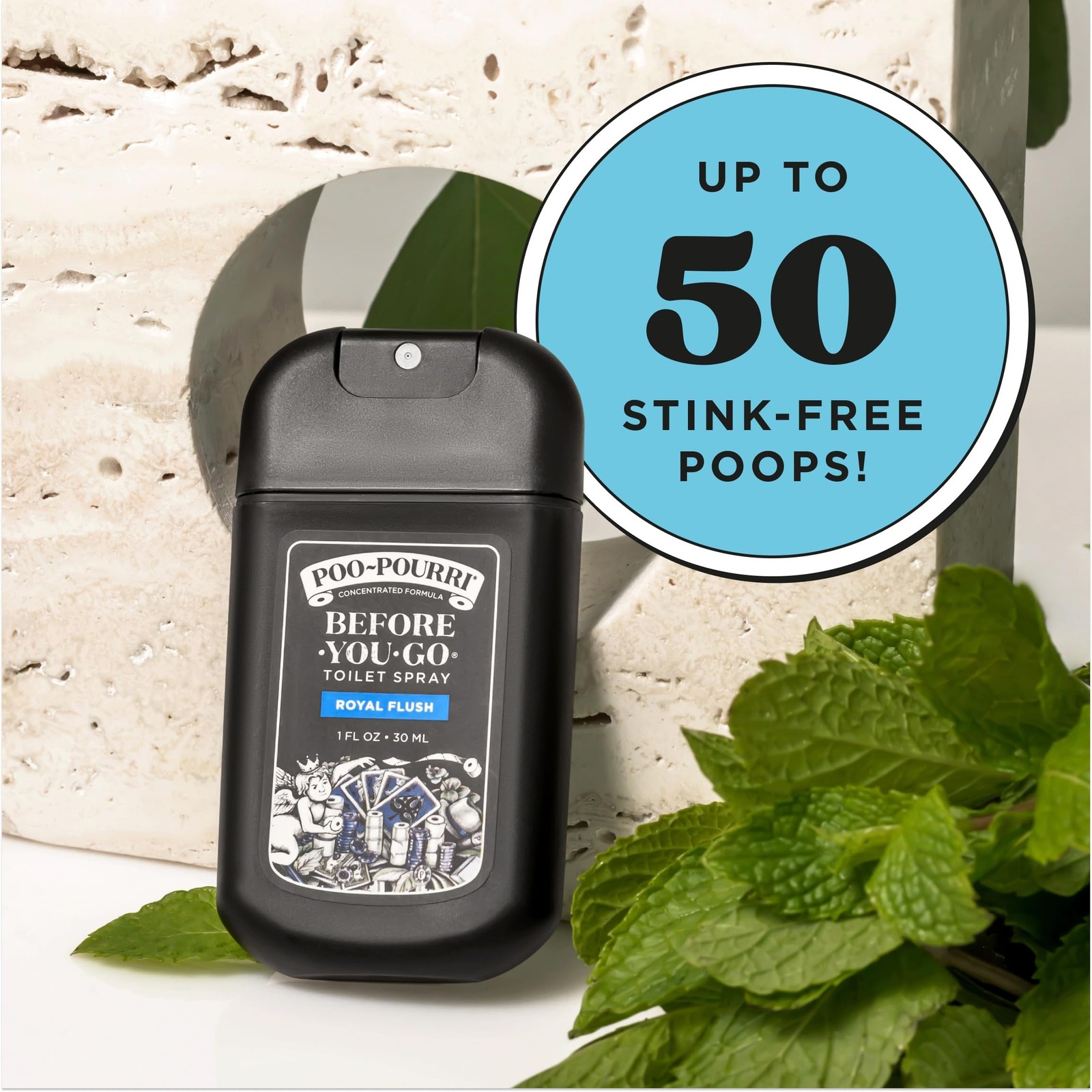Poo-Pourri Before-You-Go Pocket Toilet Spray, Travel Essentials, Royal Flush,…