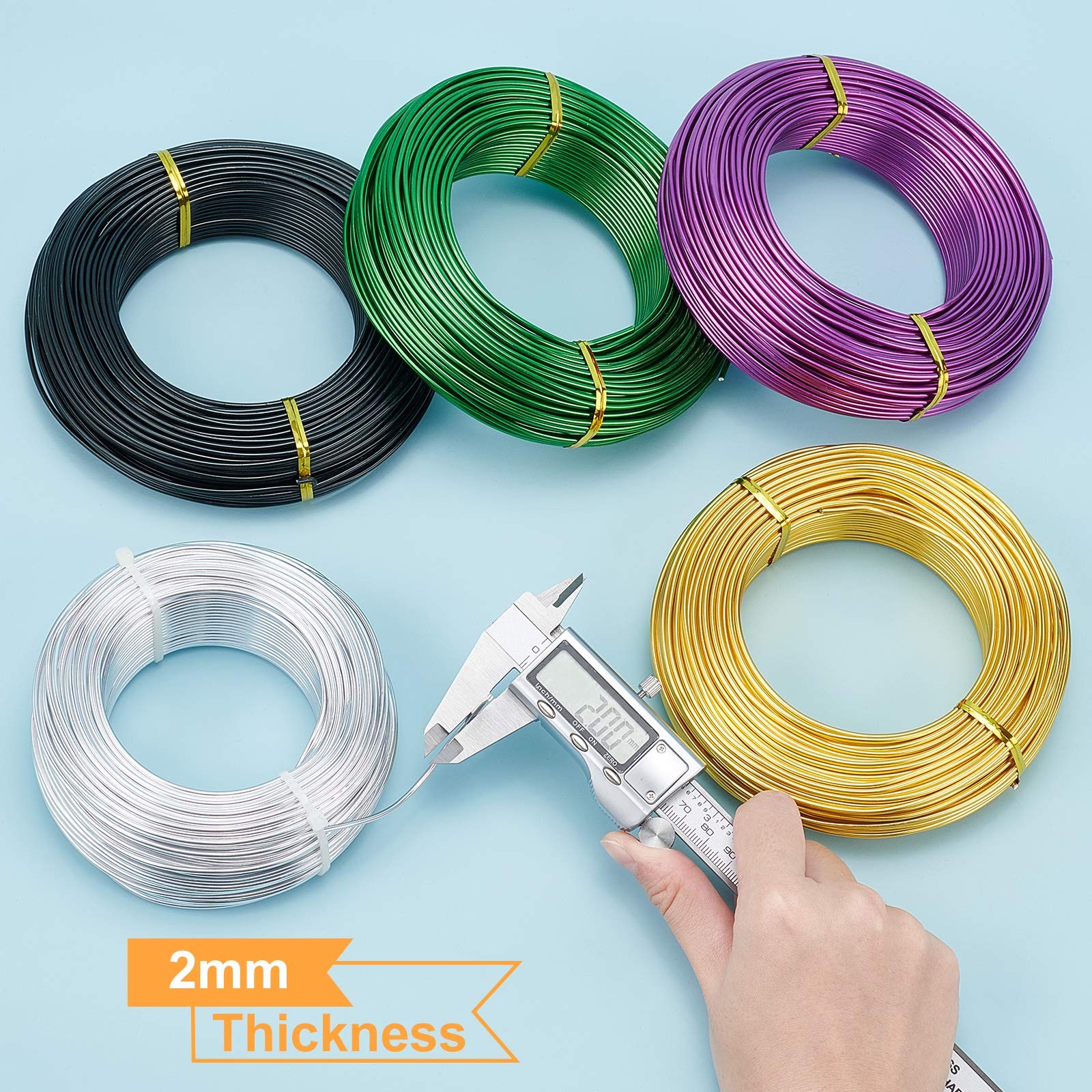 180 Feet 12 Gauge Jewelry Craft Wire Gold Aluminum Wire Bendable Metal Sculpt…