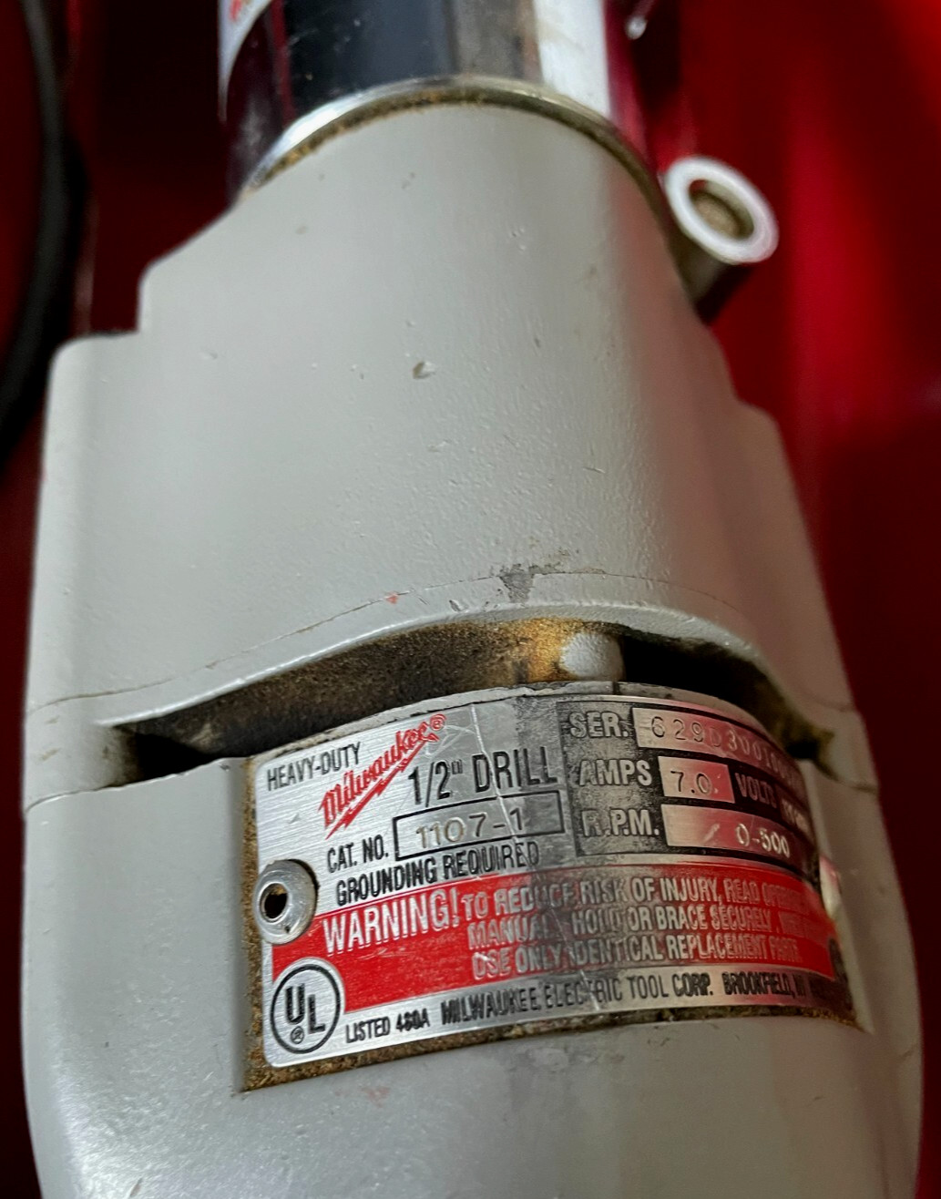 Milwaukee Right Angle 1/2″ Drill 1107-1 + Handle, Metal Case, Extender SEE VIDEO