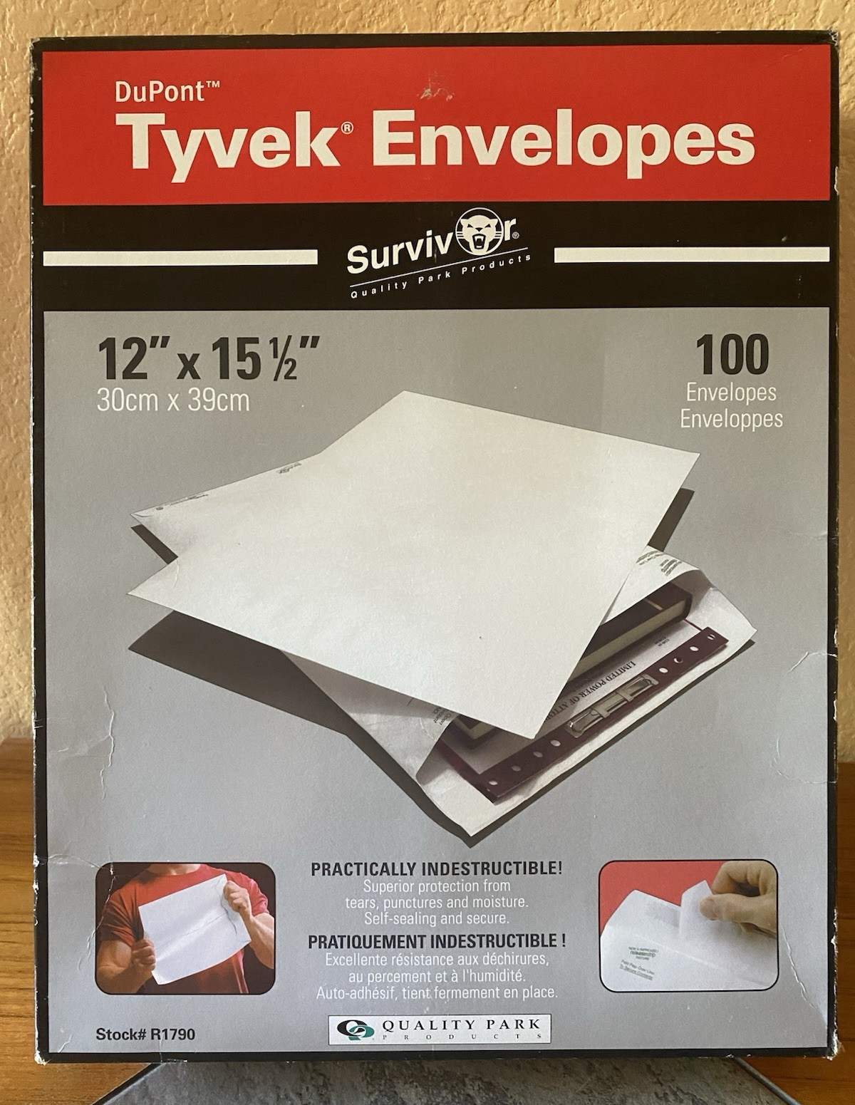 30 Quality Park DuPont Tyvek 12″x 15 1/2″ Envelopes Self-Adhesive White OPEN BOX