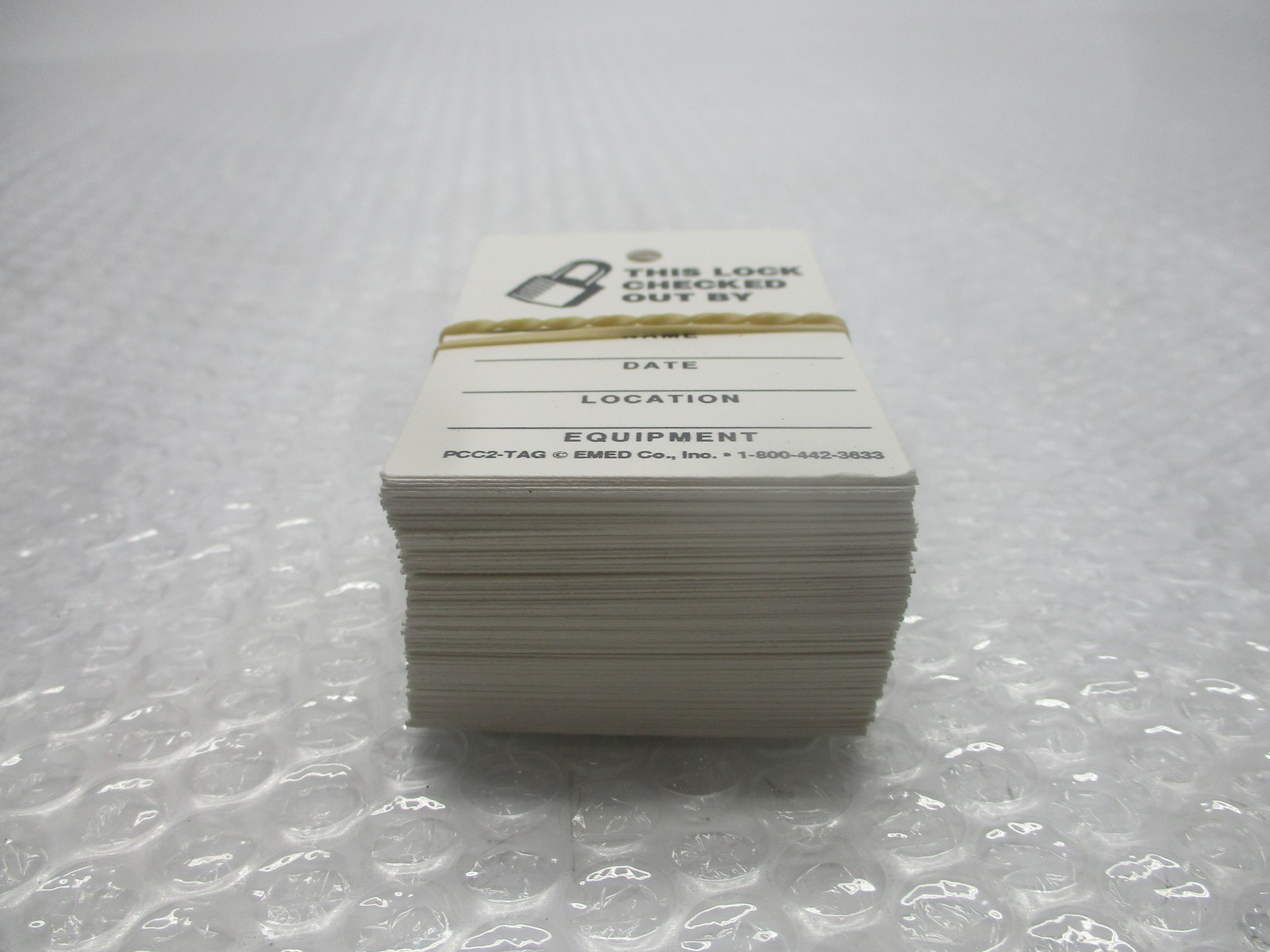 EMED CO 0F0452 Y694198 PADLOCK CHECKOUT TAGS LOT OF 100 NSNP
