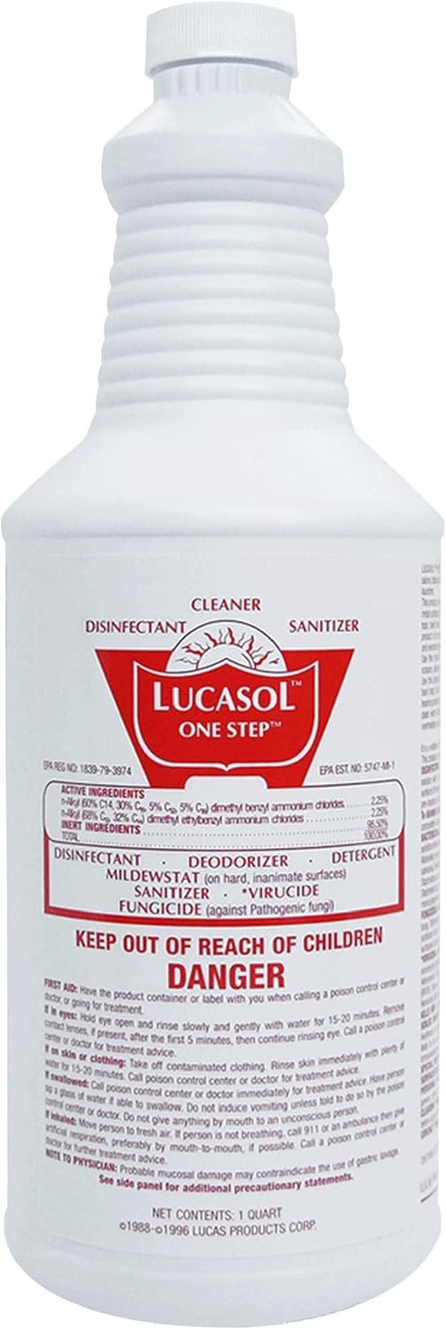 1 Quart Lucasol One Step Commercial Disinfectant All Purpose Cleaner Concentrate
