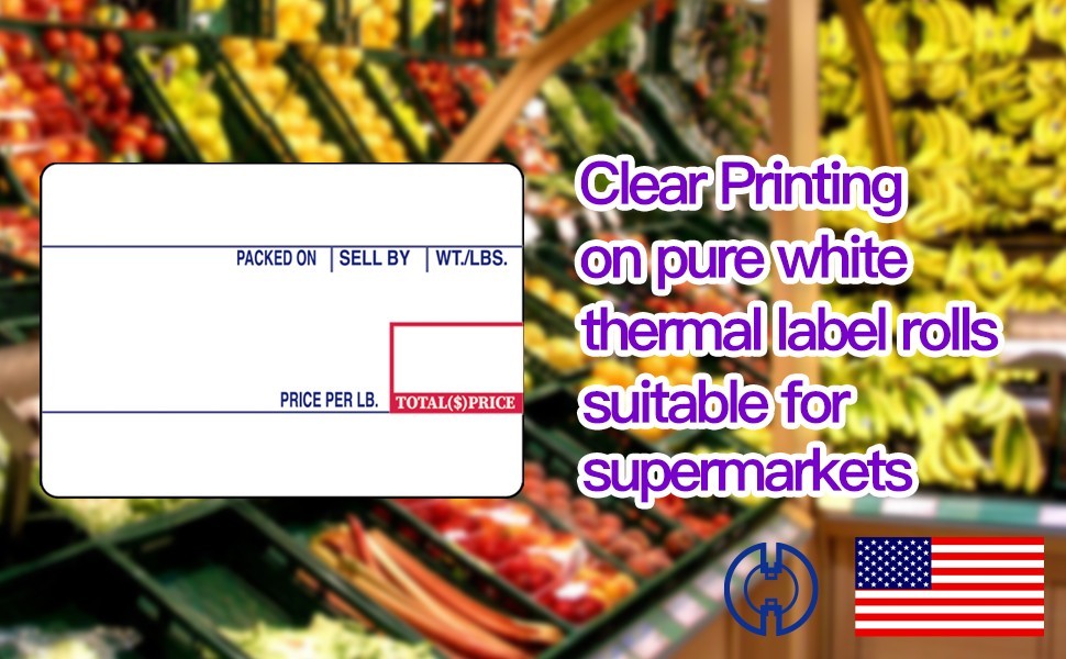 CAS LST-8010 Printing Scale Label, 58 x 40 mm, UPC 24 Rolls Per Case Box