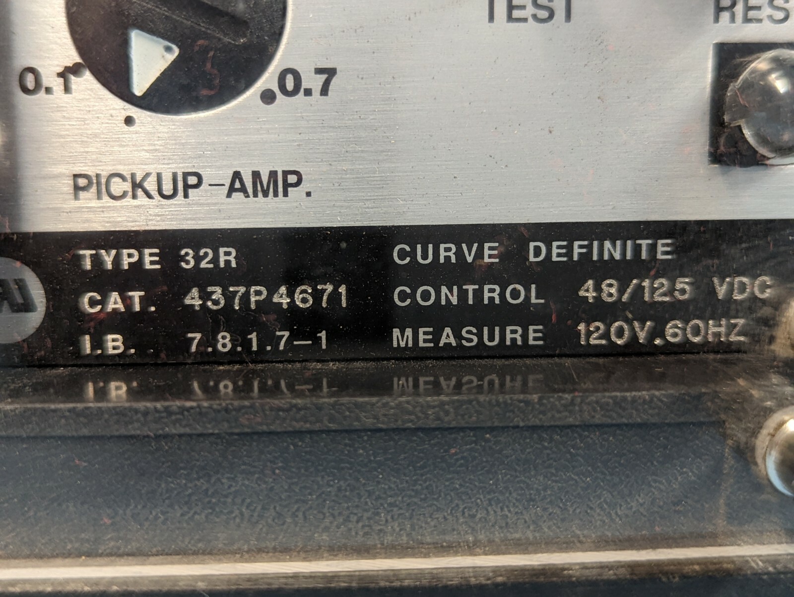 CIRCUIT & SHEILD REVERSE POWER RELAY TYPE 32R CONTROL 48/125 VDC 120V 437P4671