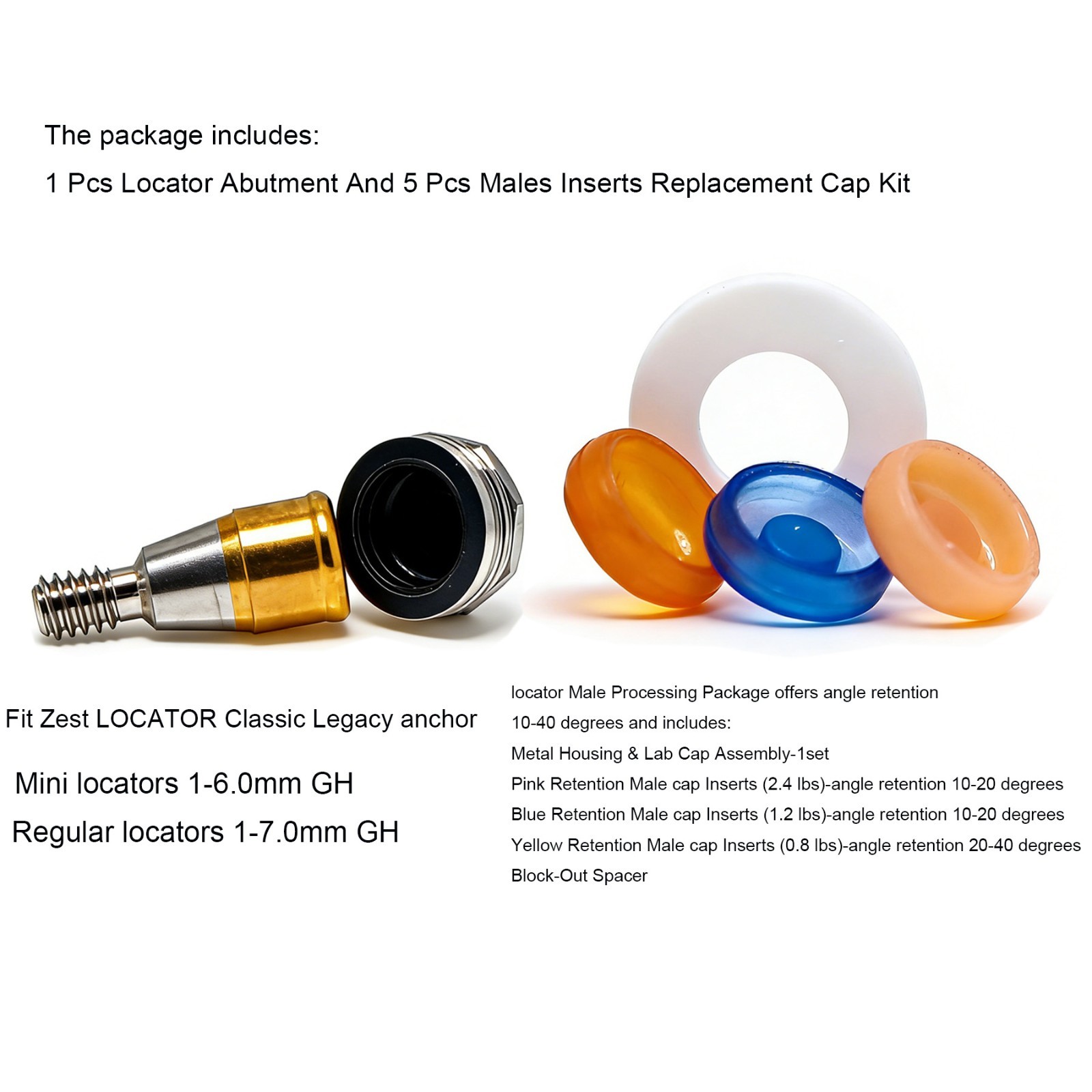 US Dental Attachment Locator Abutment for HIOSSEN ET ZEST Legacy anchor OSS