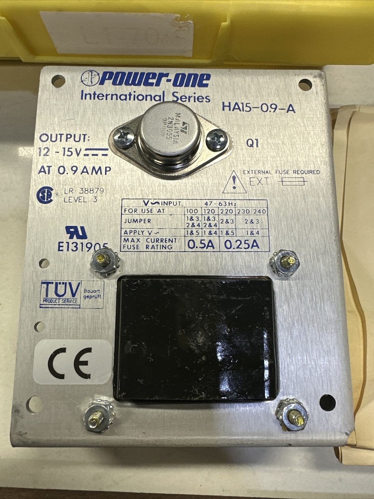 POWER ONE HA15-0.9-AG POWER SUPPLY 12-15VDC 0.9A HA15-0.9-A (1D3)