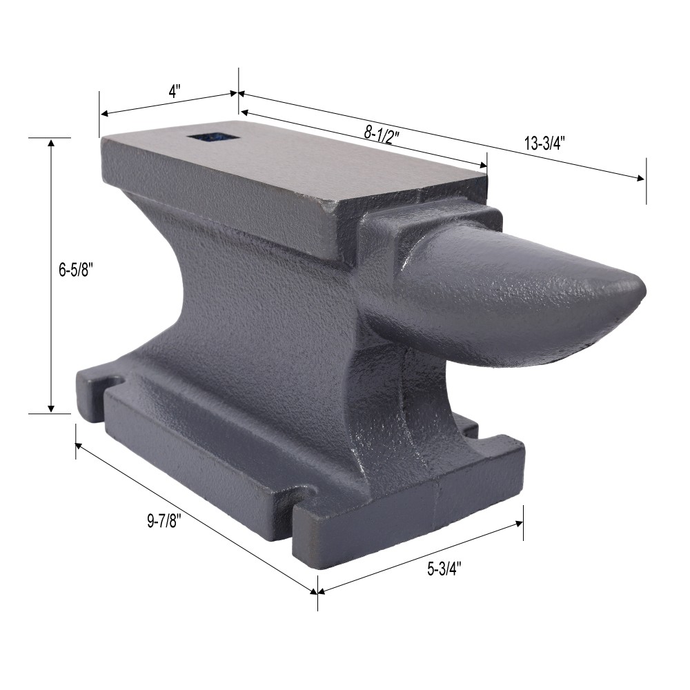 55LB(25KG) Gray Cast Iron Anvil, Square Horn & Stable Base
