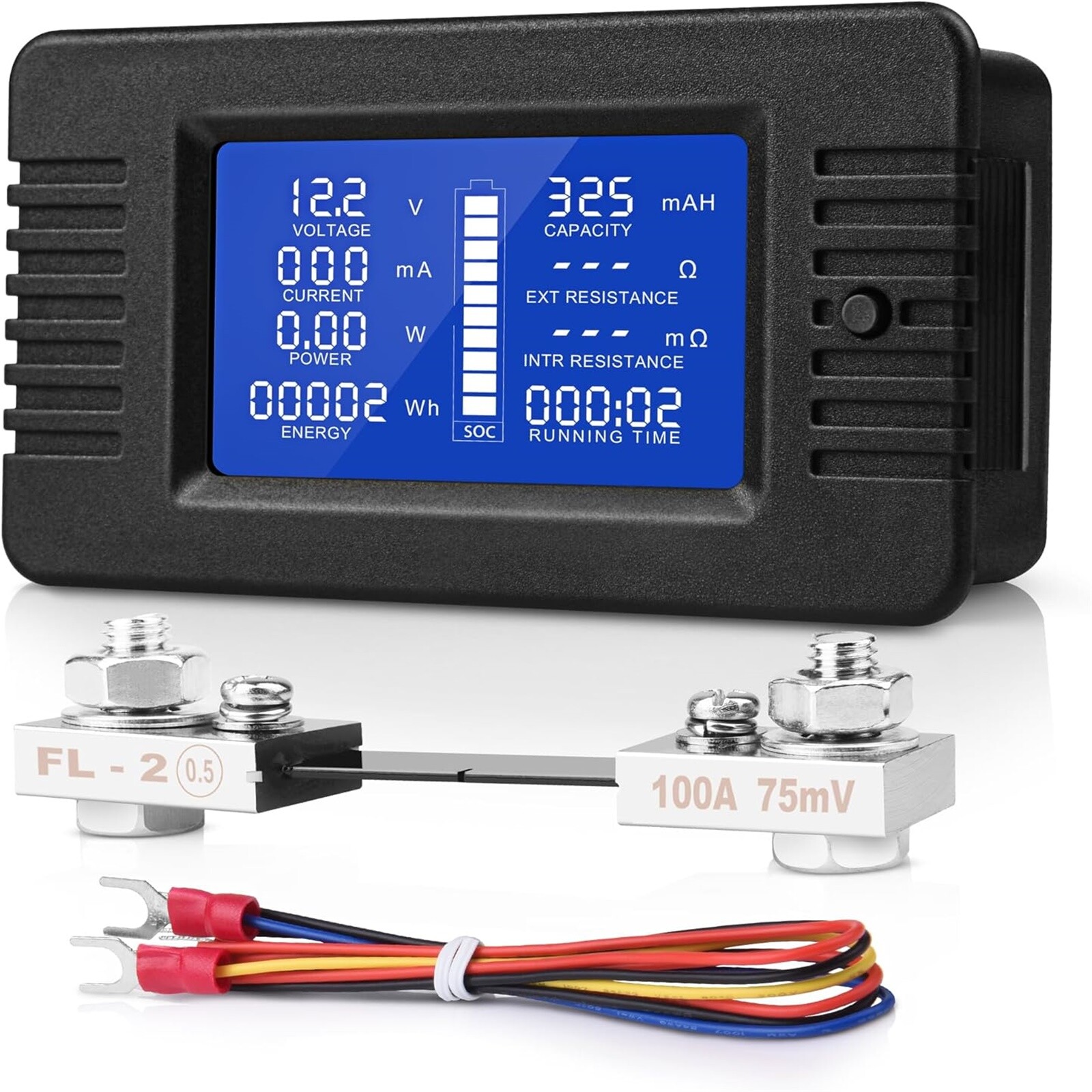 LCD Digital Display DC Battery Monitor Volt Meter 0-200V Voltmeter For Car Solar