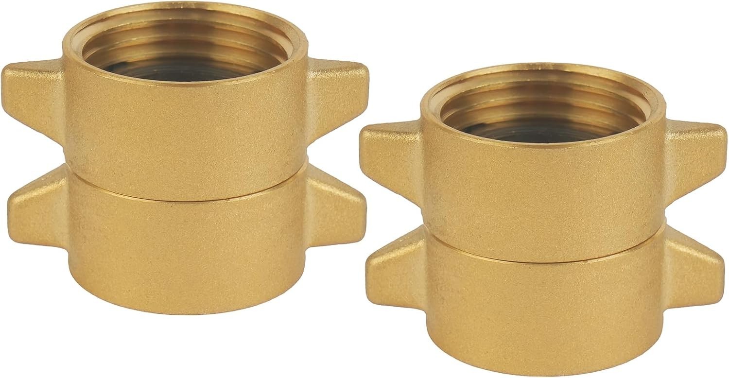 2 Pack Garden Hose Female to Female Hose Adapter with Dual Swivel, Solid Brass,
