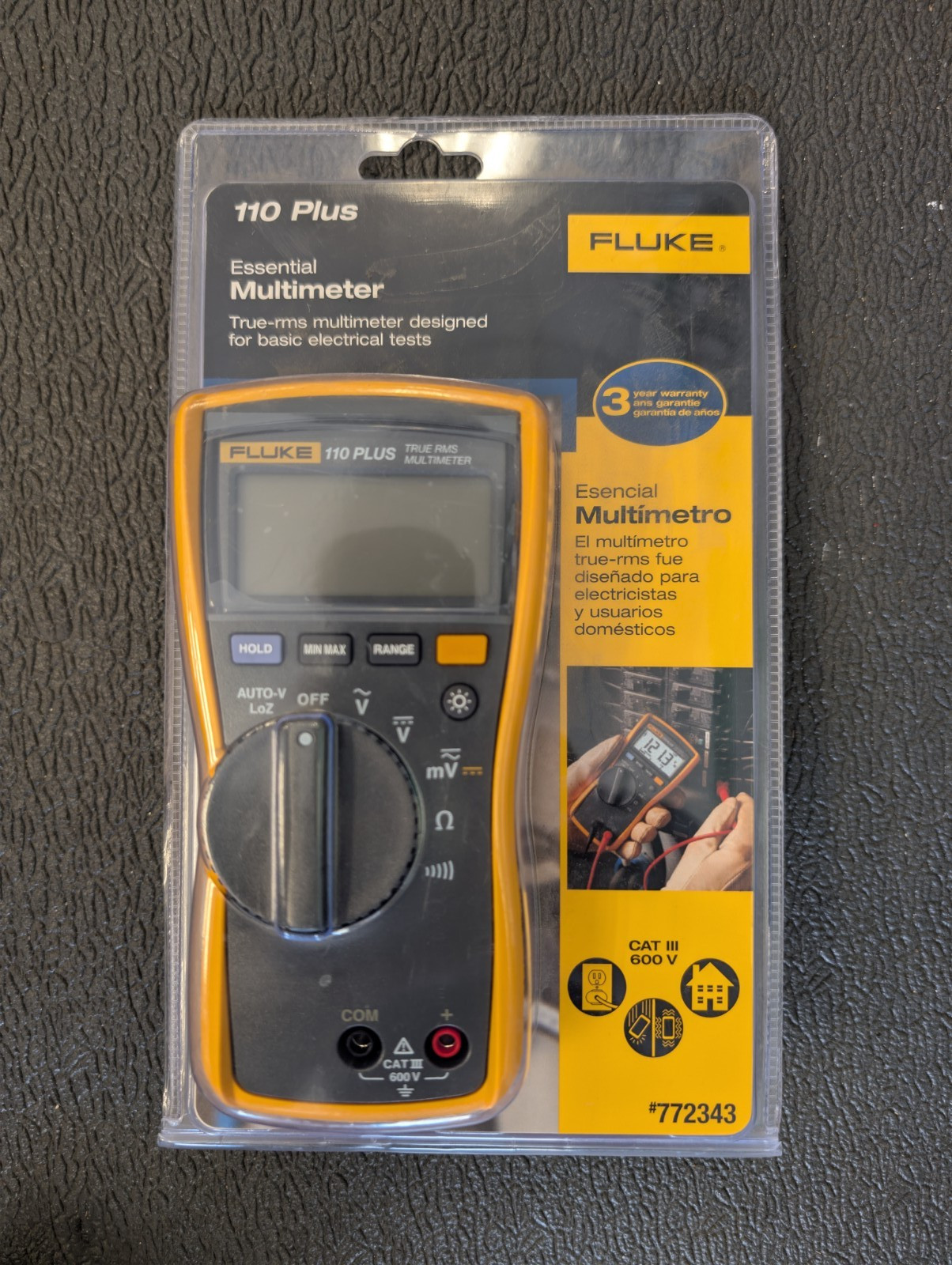 Fluke 110 Plus Electrical True-rms Dig Display Multimeter 10 Amp 600 -Volt (295)