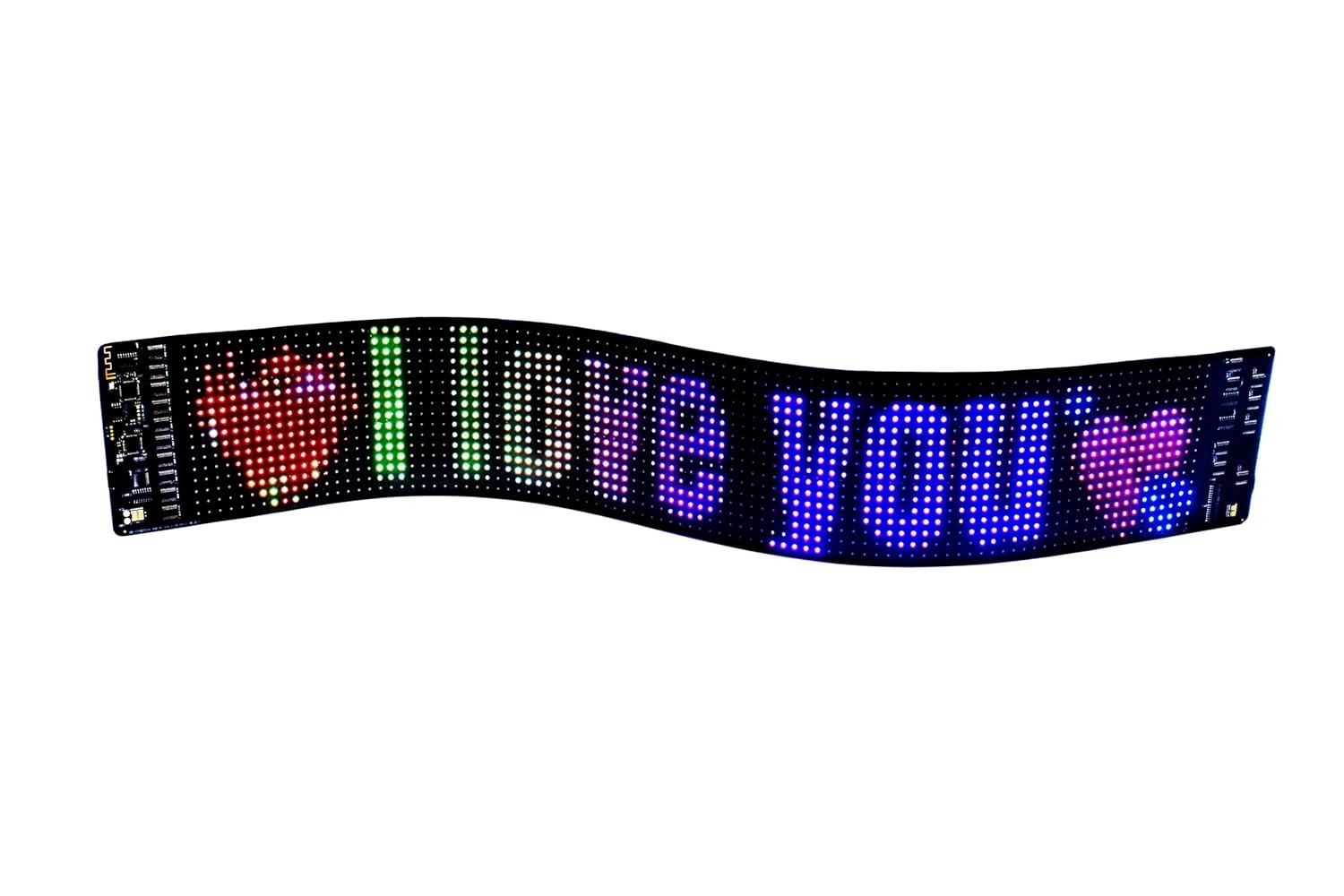 Flex Matrix LED 15inx3.6in Scrolling Sign Bluetooth APP Control DIY Design Text