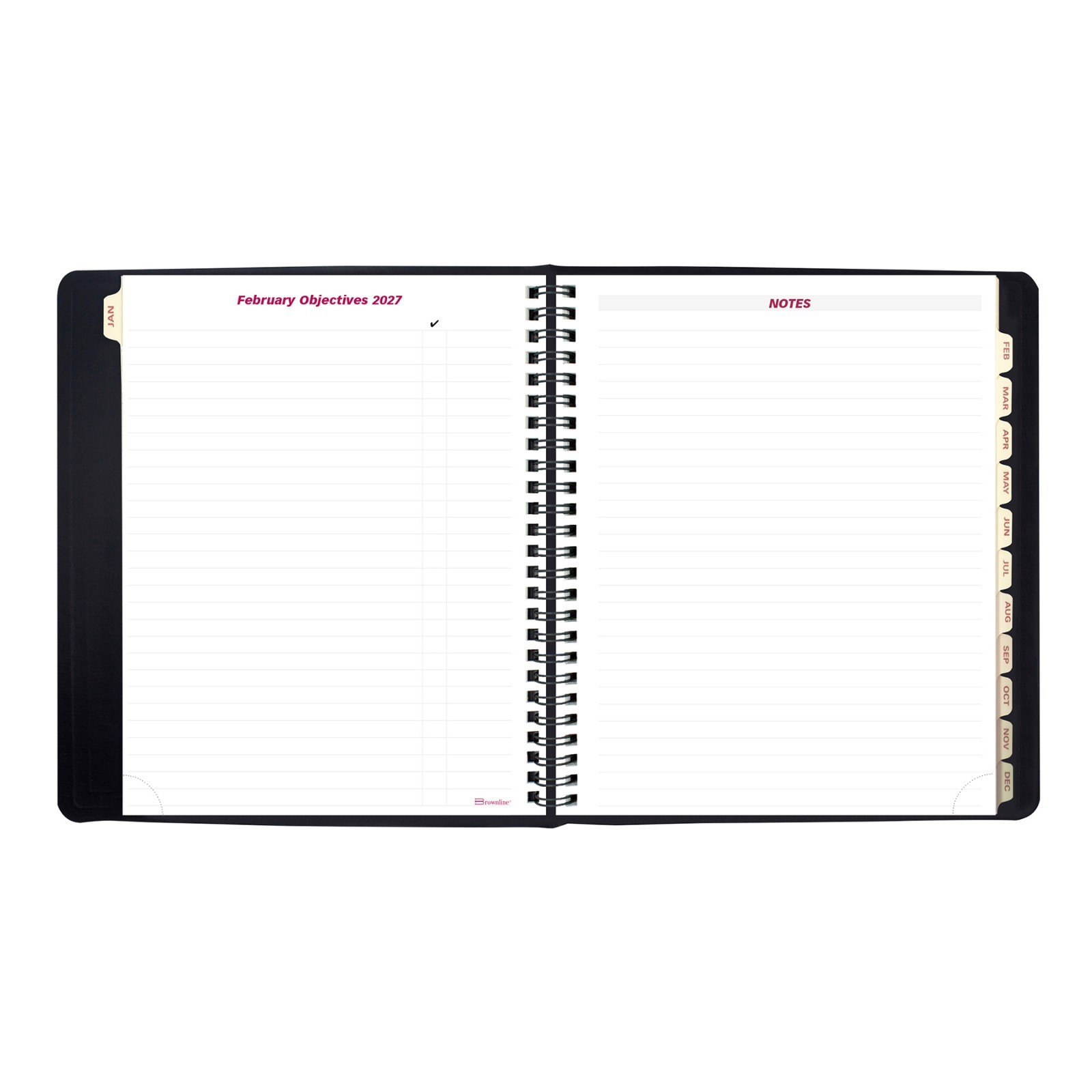 2026 Brownline CB850.BLK Weekly Planner, Twin Wire Binding, 8-1/2 x 6-3/4″