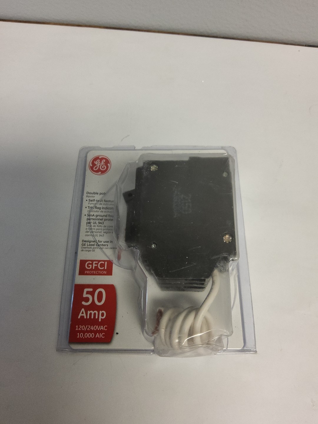 GE 50 Amp 240-Volts Double Pole Ground Fault Breaker with Self-Test