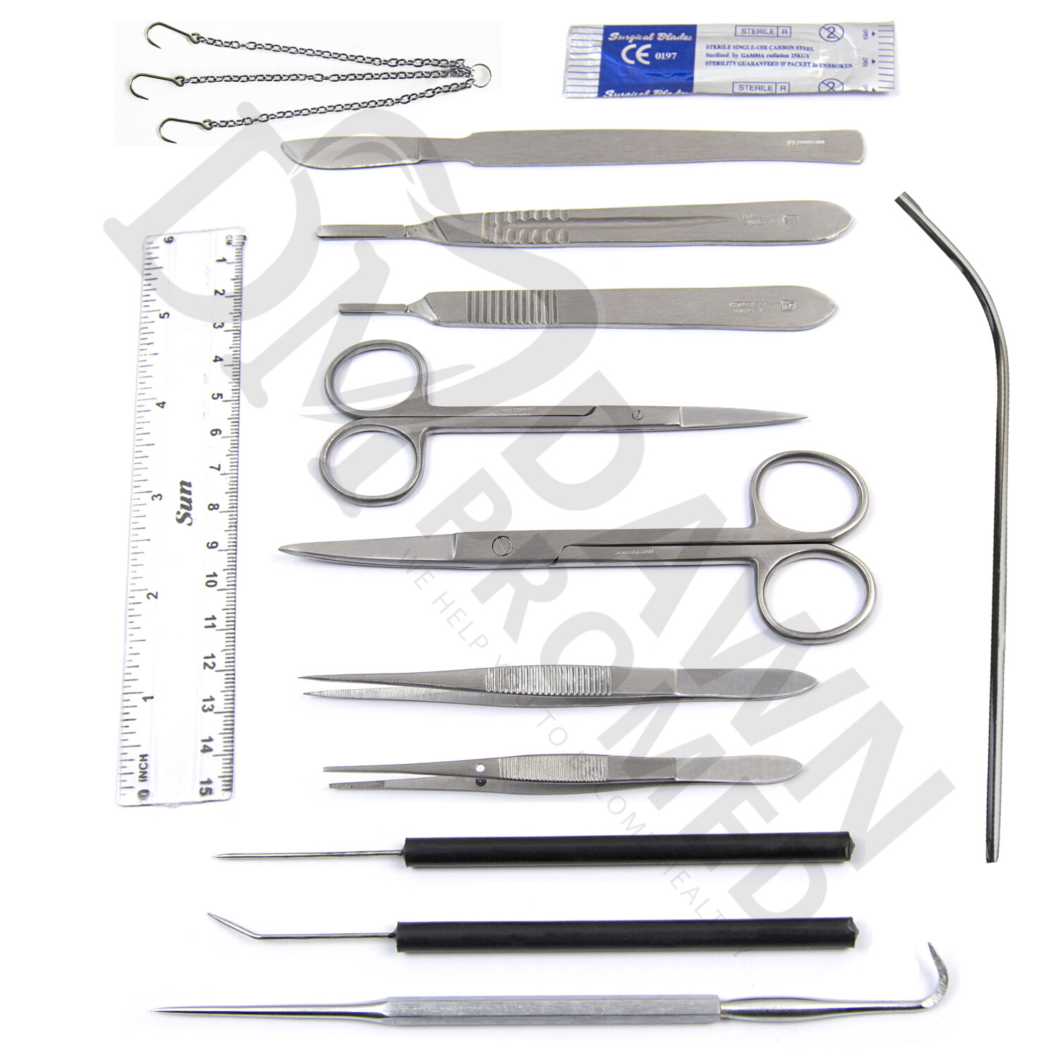 13 Pcs Minor Surgery Biology Medical Student Dissecting Tool Kit Set German Gr