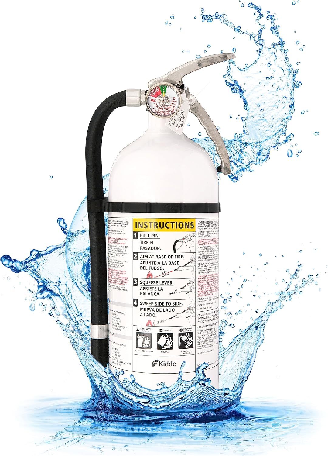 Kidde Mariner 210 Marine Fire Extinguisher – 2-A:10-B, 6.8 lbs, White