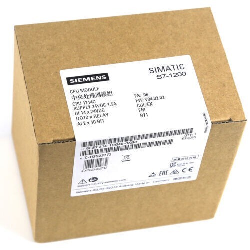 2 years warranty New Siemens 6ES7214-1HG40-0XB0 CPU MODULE 6ES7 214-1HG40-0XB0