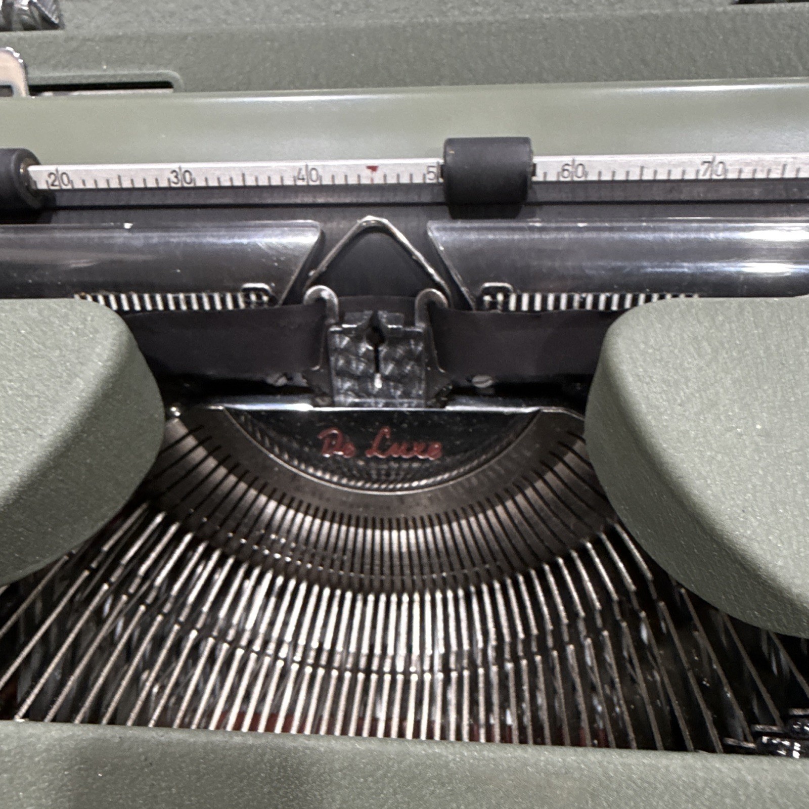 1955 Olympia SM3 Portable Typewriter Olive Green w/ Original Case West Germany