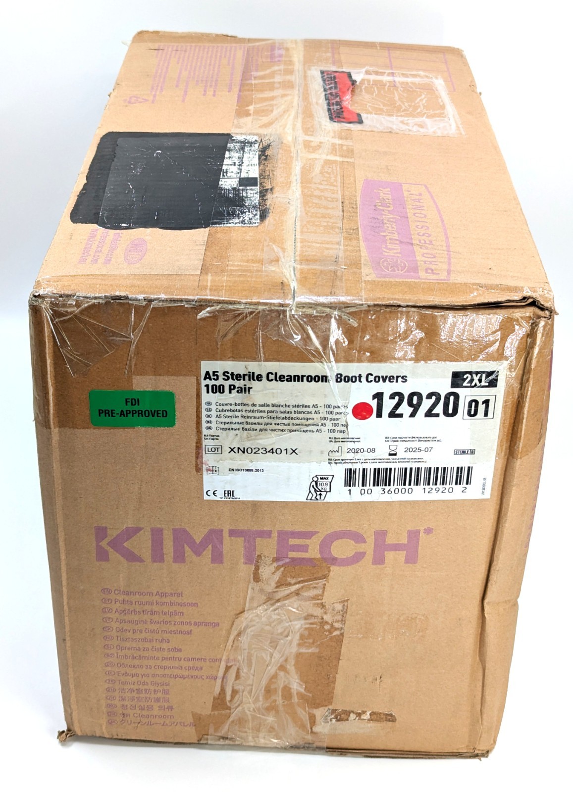 NOS! Lot of 25 Pairs Kimtech A5 Sterile Cleanroom Boot Covers 2XL, #12920