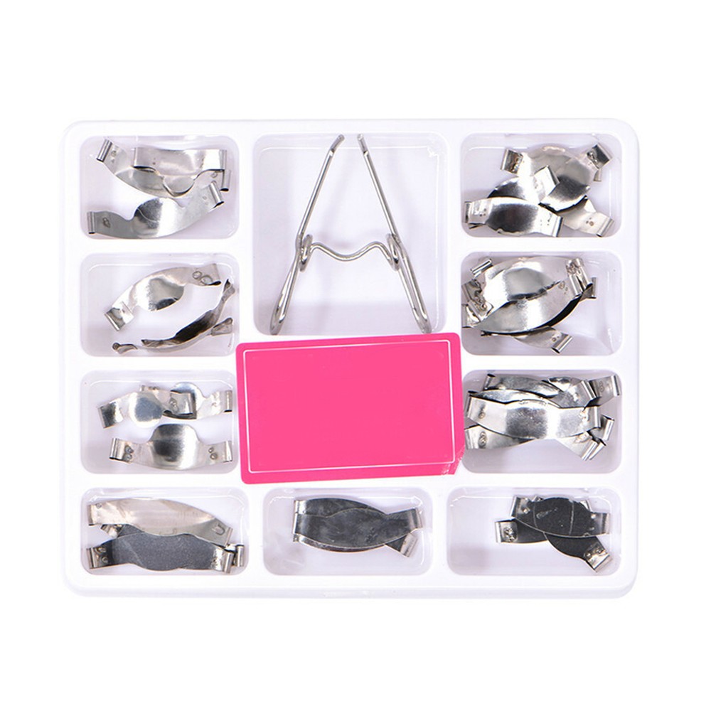 Dental Saddle Contoured Metal Matrices Matrix 36pc with Springclip Universal Kit