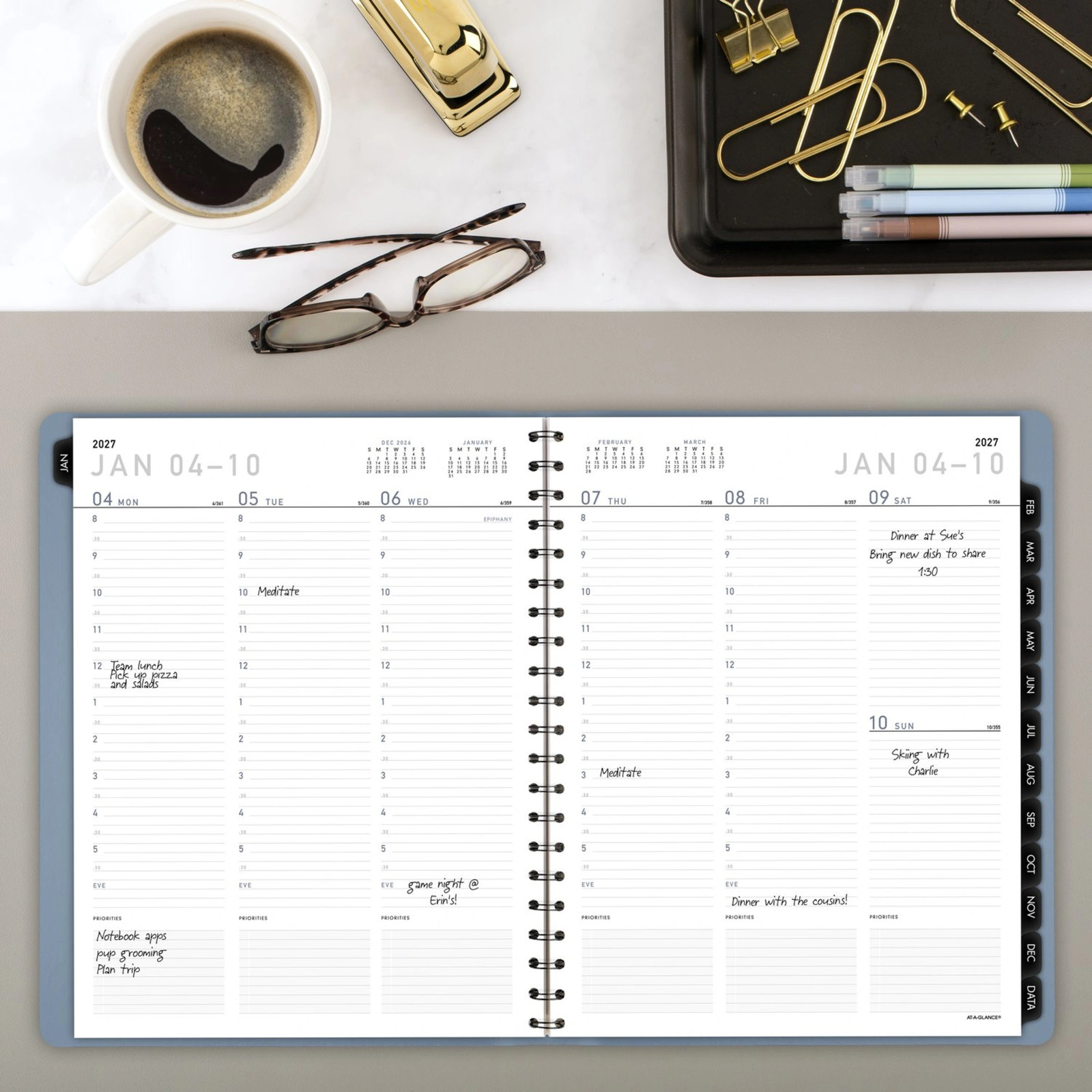 AT-A-GLANCE Contemporary 2027 Weekly Monthly Planner, Drizzle