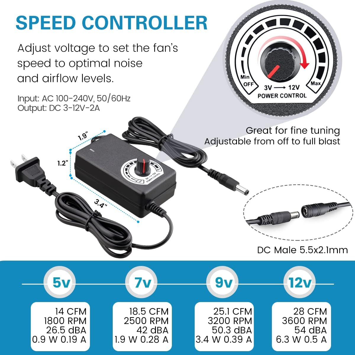 Adjustable Blower Fan For BBQ Heater Blower Air Blower Cooking Portable Machine