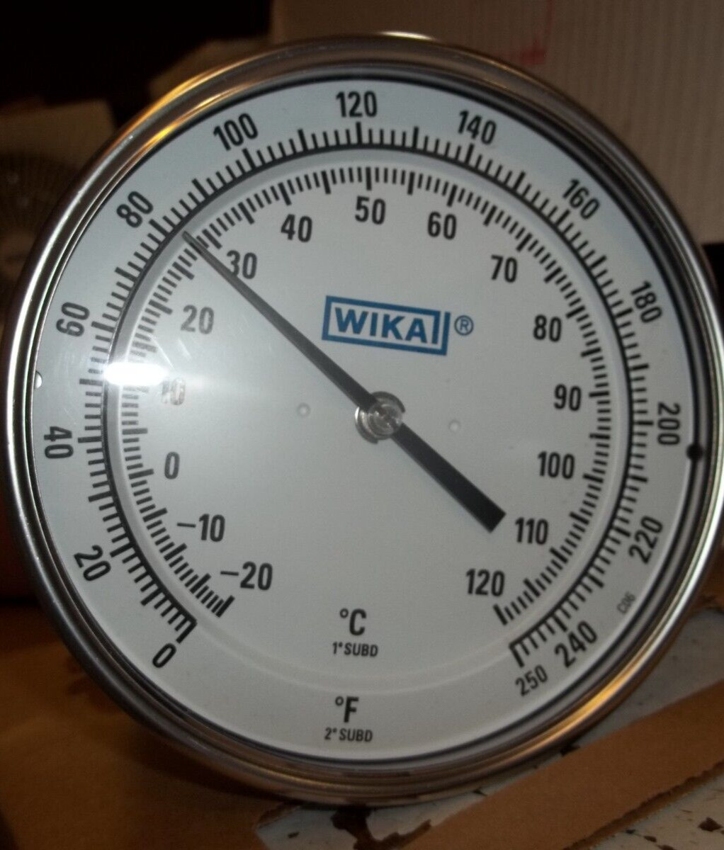 WIKA TI.52 0/250 F/C 6″ STEM 1/2″ NPT BIMETAL THERMOMETER (123)