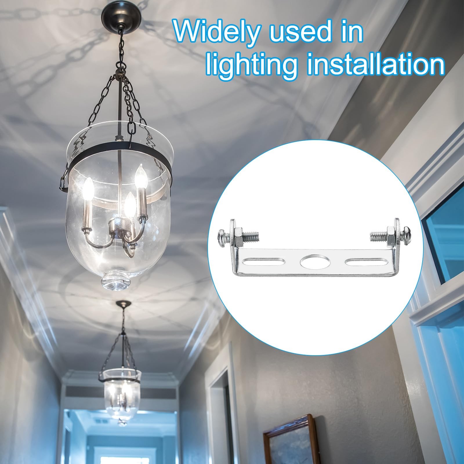 PATIKIL 95mm Ceiling Light Plate Kit, 1 Set Fixture 95mm, Silver