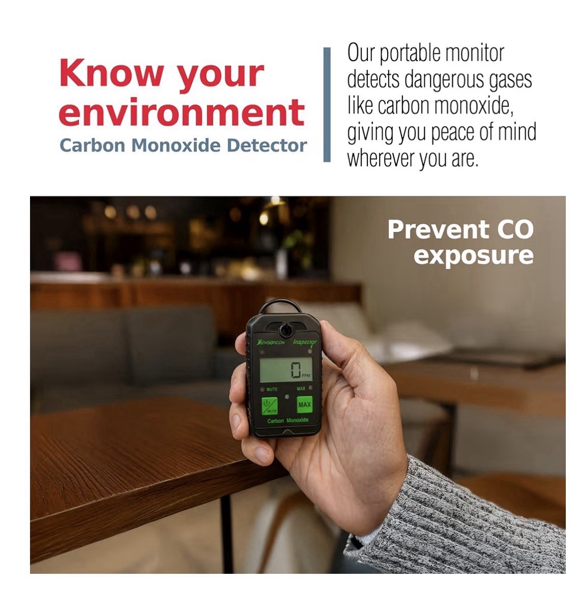 Inspector Portable Carbon Monoxide Detector,Only Device, no Box