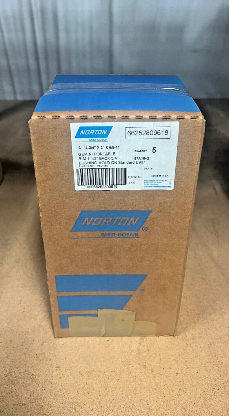 NORTON 66252809618 6 x 4-3/4 x 2 x 5/8-11 Gemini 57A16-Q Type 11 Flaring Cup