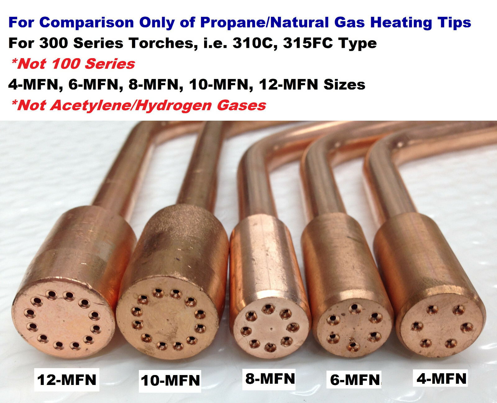 4-MFN,6-MFN,8-MFN,10-MFN,12-MFN Propane/Natural Gas Heating Tips-Set of 5 Tips