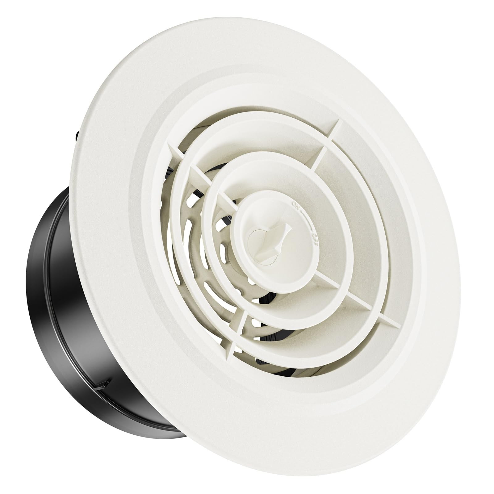 4 Inch Round Air Vent, Adjustable ABS Vent Cover, White Louver Grille Vent Fi