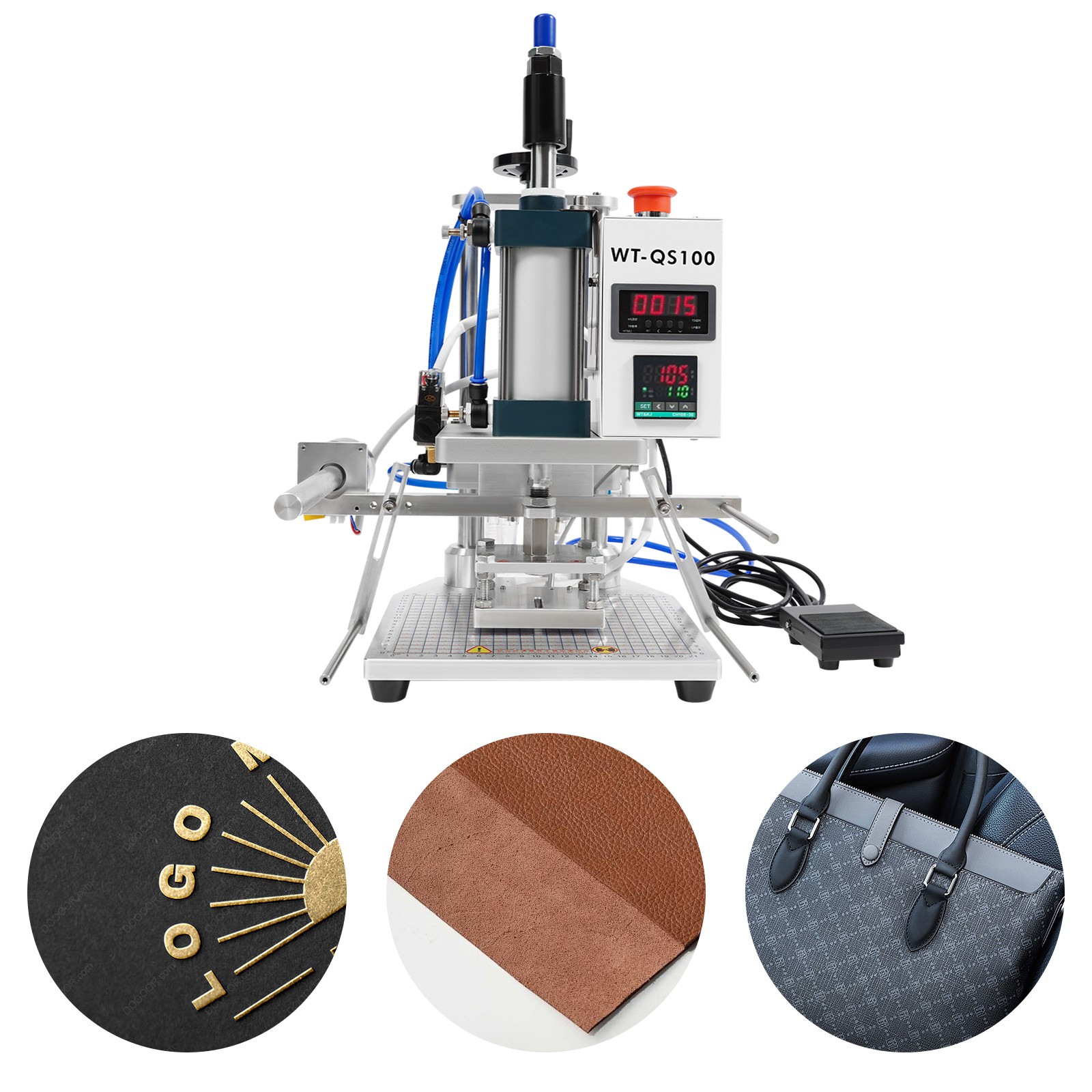 Pneumatic Hot Foil Stamping Machine PVC Leather Pu Paper Digital Emboss Machine
