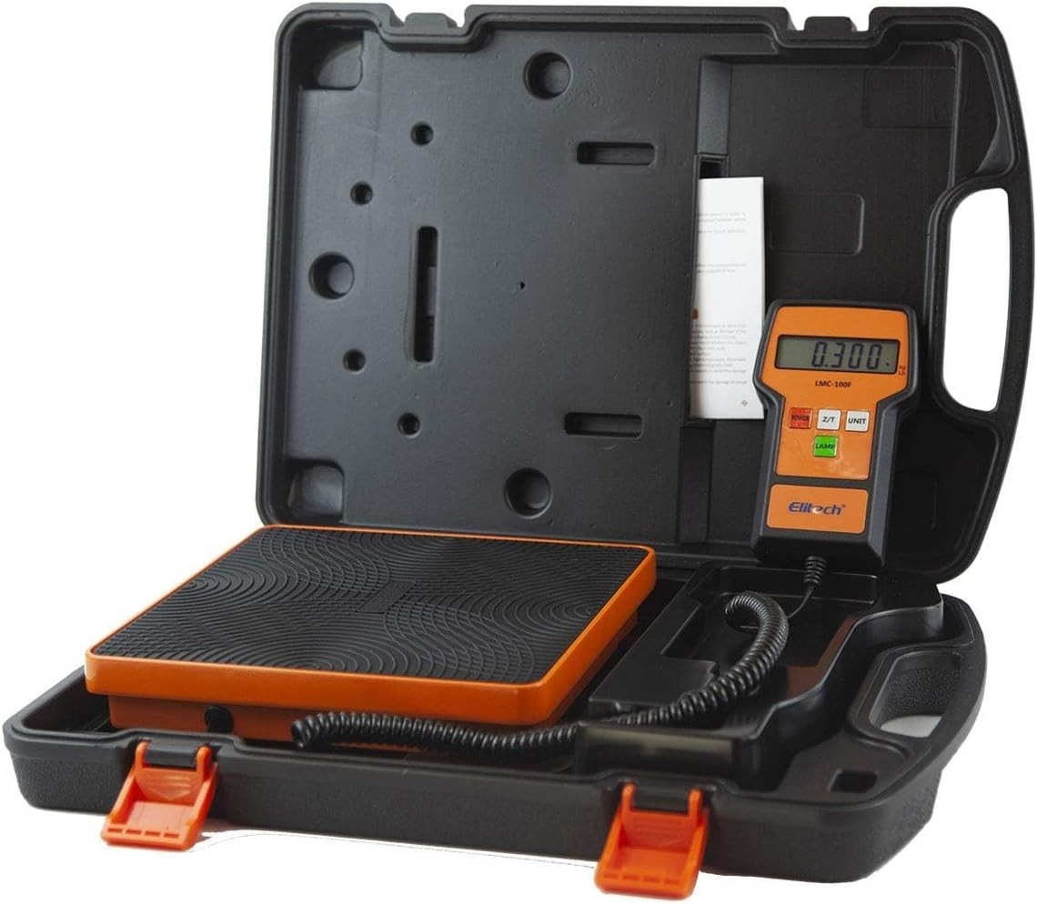 Durable 110Lbs Refrigerant Weight Scale with Large Display & Carrying Case
