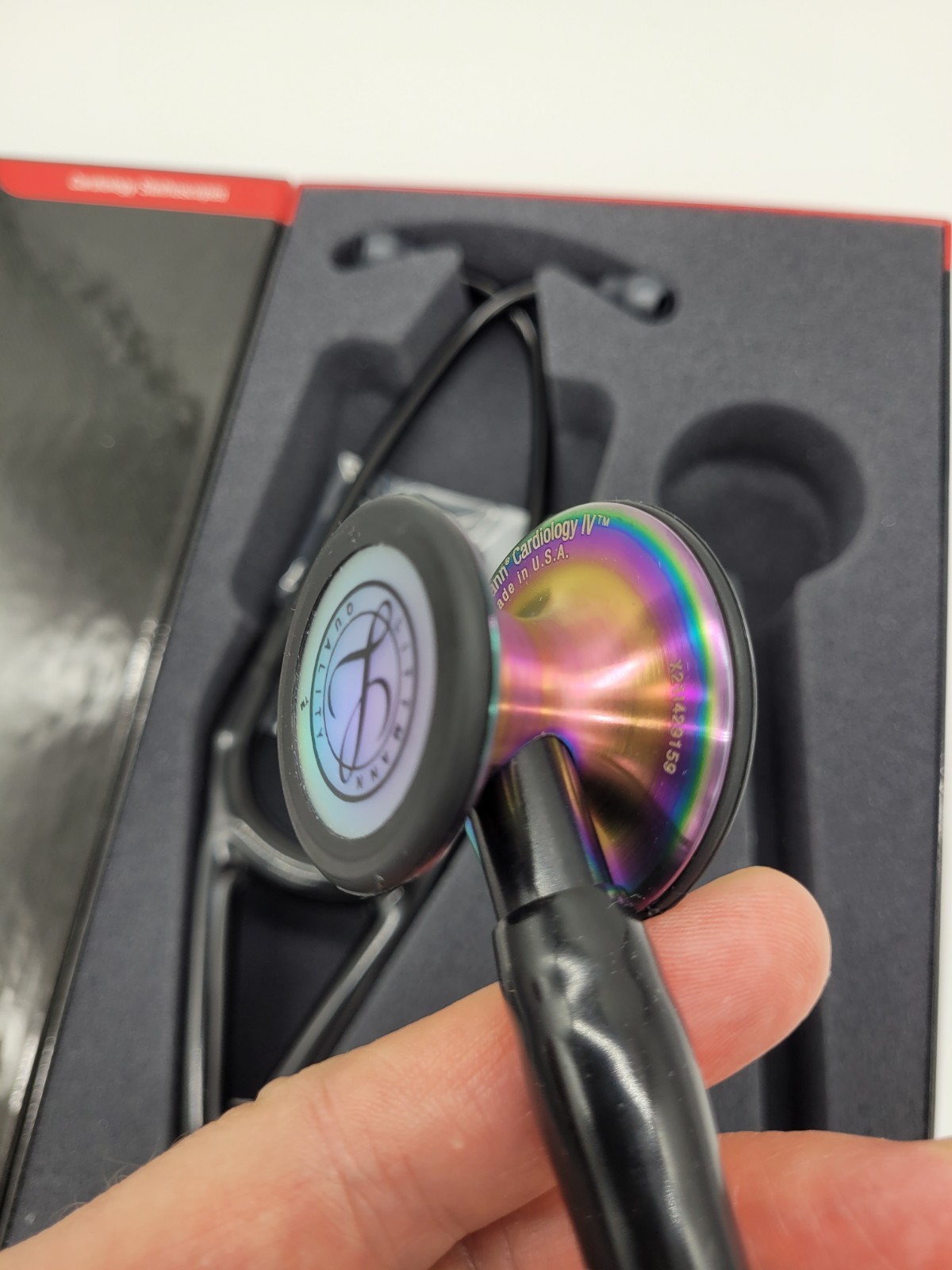 3M™ Littmann® Cardiology IV Stethoscope Black – Rainbow Edition 27 inch, 6165