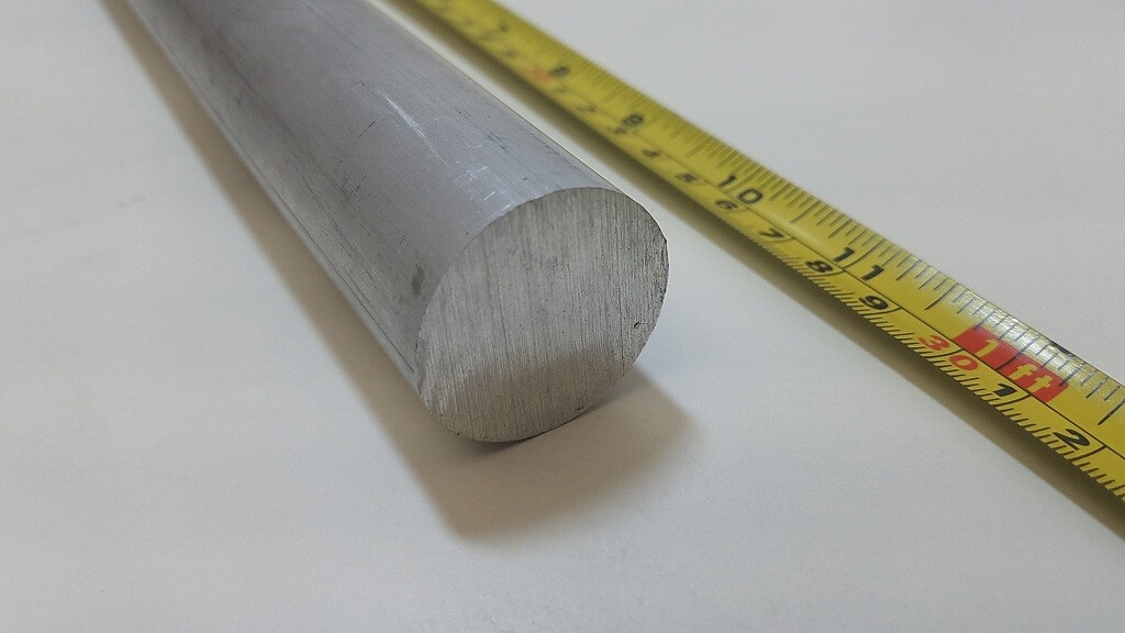 6061 Aluminum Round Bar, 1-1/4″ Round, 11″ long, Lathe, Solid, T6511