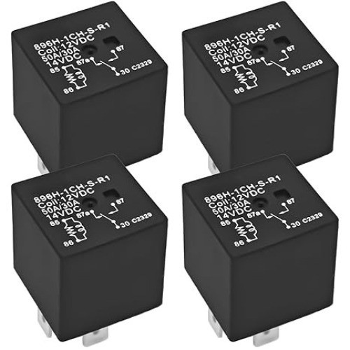 Automotive Relay (Pack of 4) – 12VDC 50AMP 5-Pin Relay Quic Number of Items: 4
