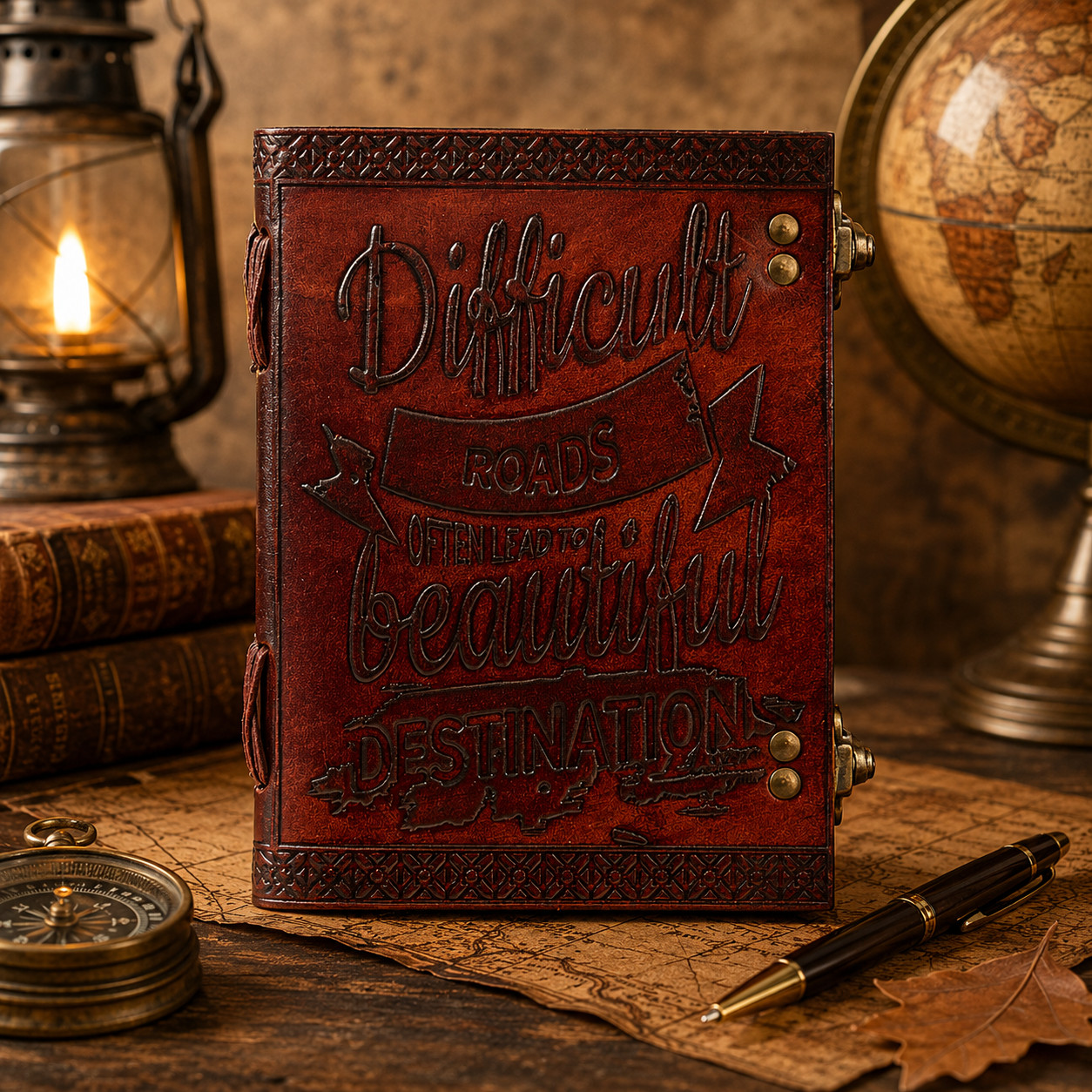 Handmade Leather Journal 7×5 Vintage Diary with Lock UnLined Pages Notebook