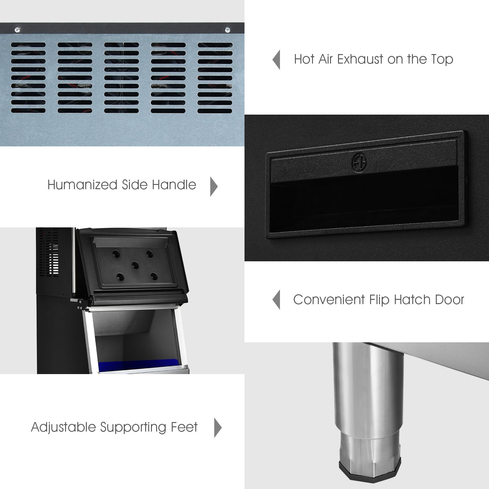 Costway Freestanding Ice Machine 353LBS/24H Ice Machine w/ 198 LBS Storage Bin
