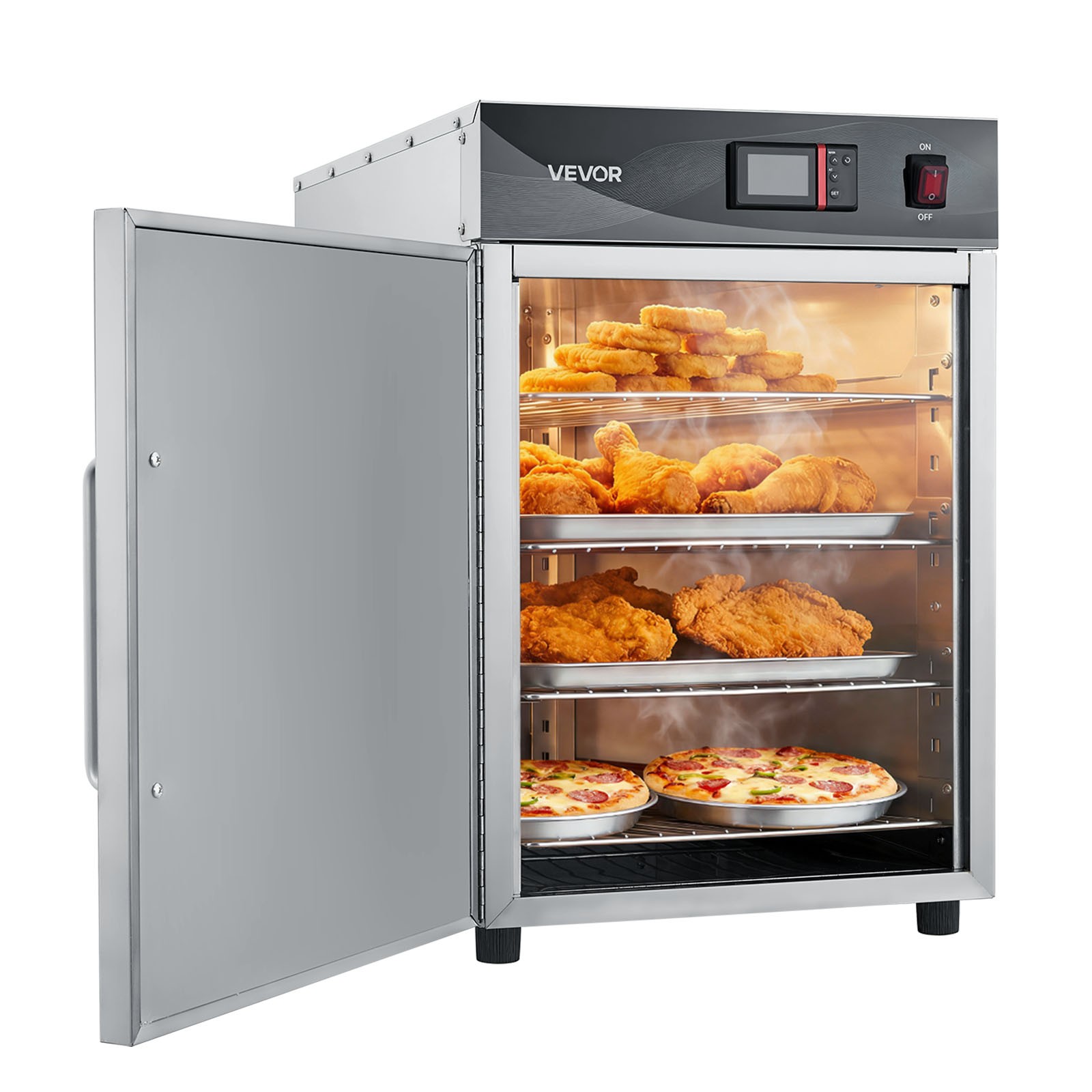 VEVOR Electric Hot Box Food Warmer 4-Tier Food Warming Cabinet with Single Door