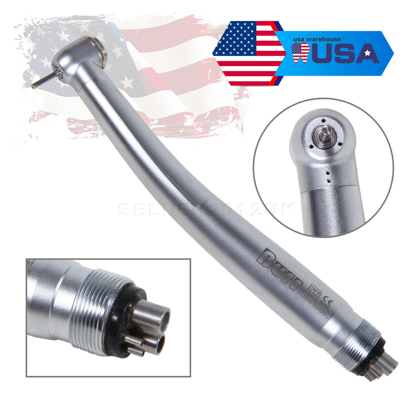 Dental Standard High Speed Handpiece 4 Holes Push Button Midwest