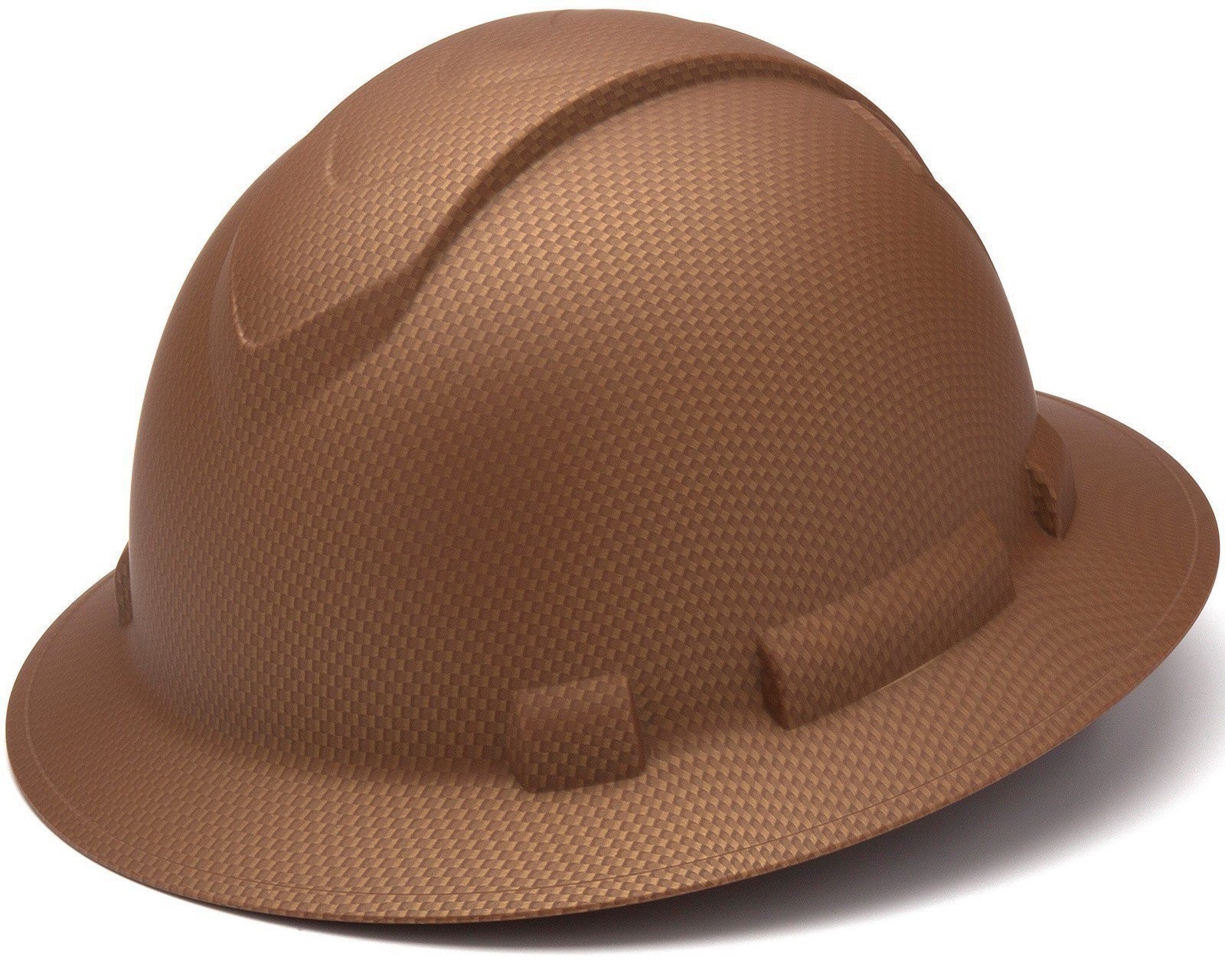 Pyramex Ridgeline Full Brim Hard Hat, 4-Point Ratchet Suspension, Hi-Vis Lime