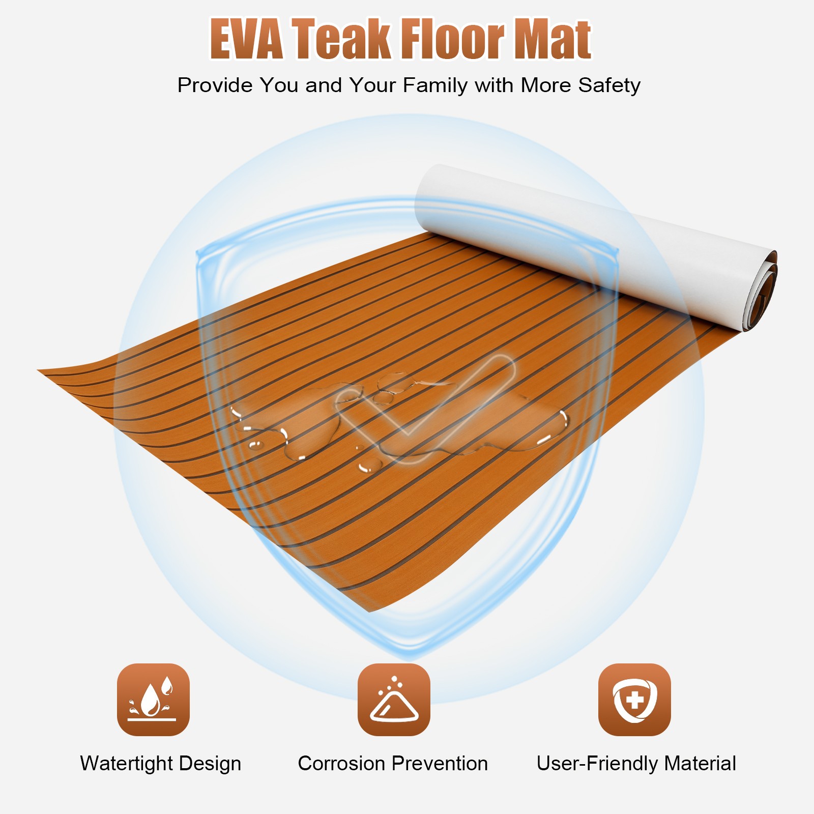106*35″ Yacht RV Boat Flooring Decking Sheet Pad EVA Foam Faux Teak Marine Mat