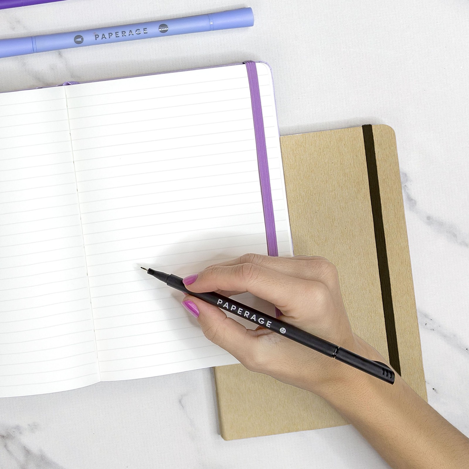 PAPERAGE Recycled Lined Journal Notebook, (Lilac), 160 Pages, Lined, Lilac