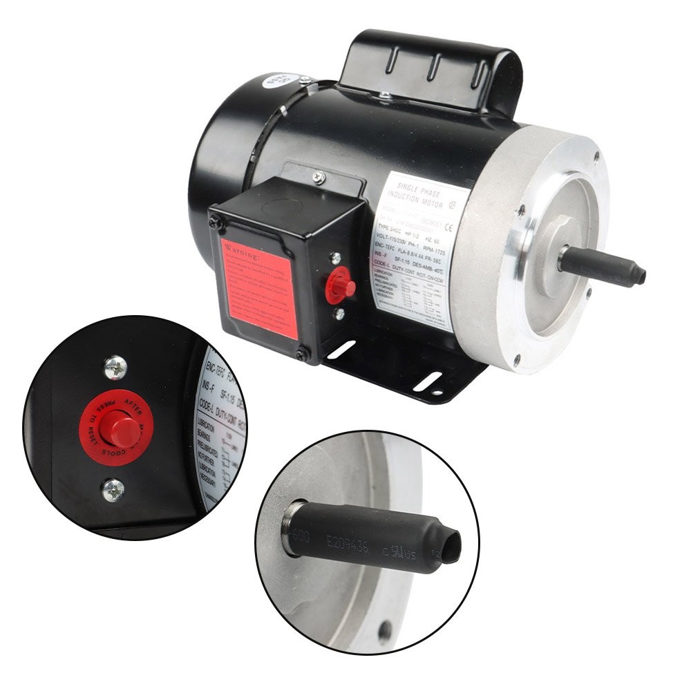 1/2 HP 1750 RPM General Purpose Motor 56C 1 Phase TEFC 60HZ Electric Motor New