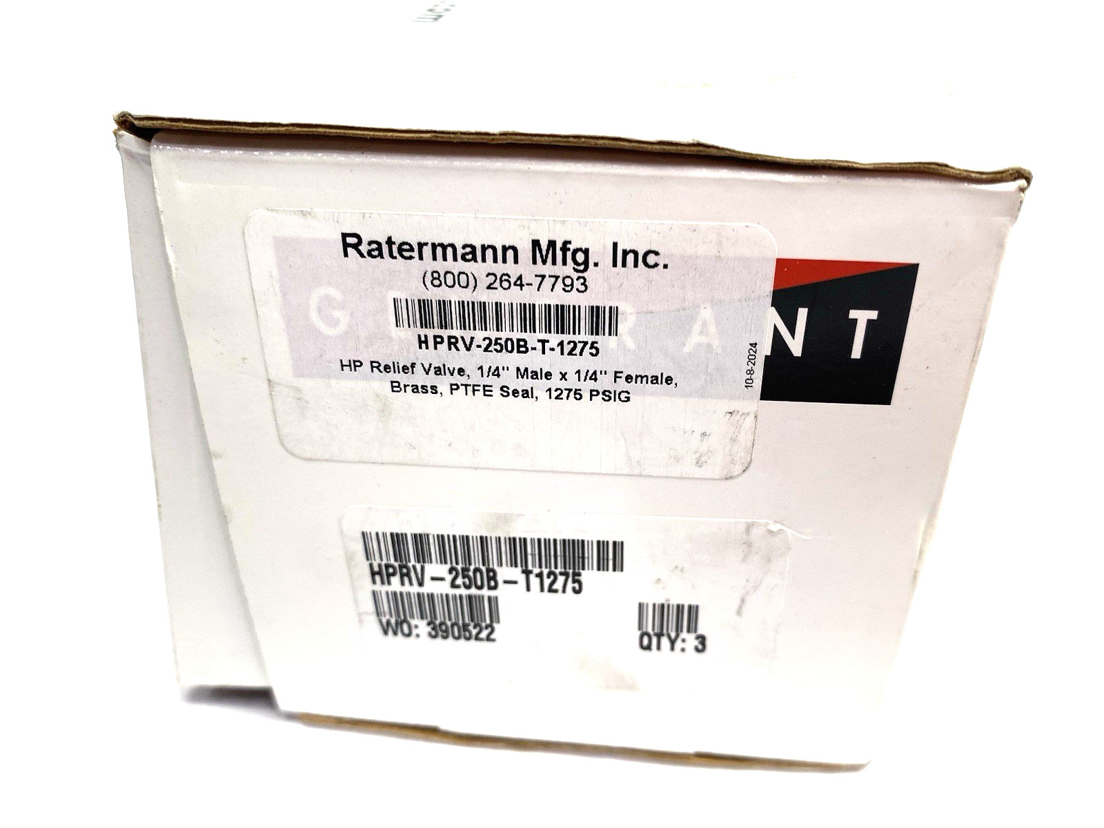 Generant HPRV-250B-T1275 Inline Relief Valve, 1/4″ Male to 1/4″ Female, 1275psi