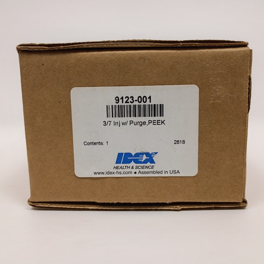 IDEX 9123-001 3/7 Injection Valve w/ Purge PEEK HPLC Chromatography NEW SEALED