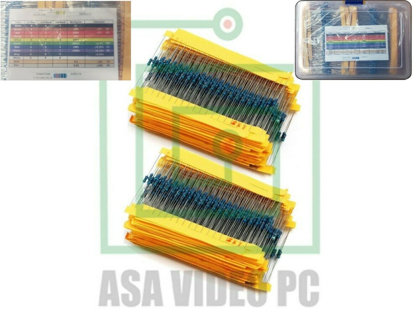 2600 pcs 130 Values 1/4W 0.25W 1ohm 3M Resistor Resistors Kit Assortment Set