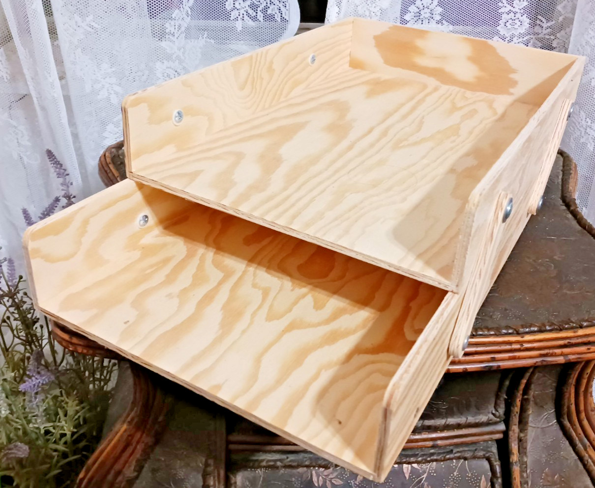 New IKEA KLAMMEMACKA Desk Organizer Letter Tray Natural Plywood 504.288.20