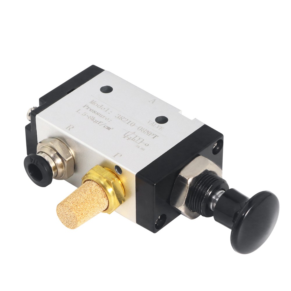 3 Way 2 Position Air Hand Lever Valve 1/4 NPT Pneumatic Manual Control