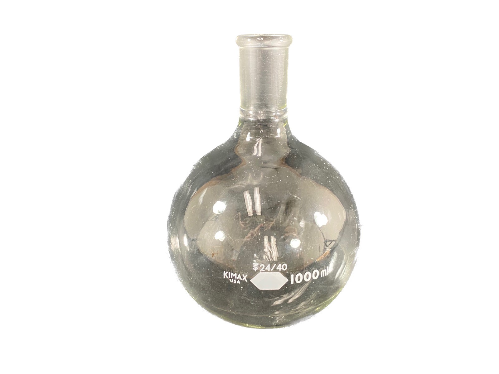 KIMAX DWK Glass 1000mL 1L 24/40 Single Neck Round Bottom Flask 25285-1000